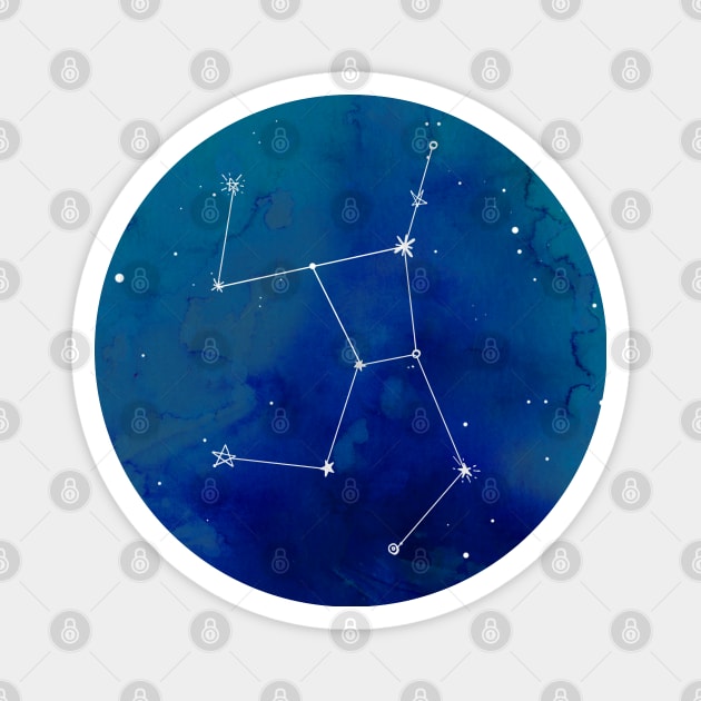 Virgo Watercolor Zodiac Constellation Magnet by aterkaderk